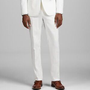 NEW 34 X 32 Jos. A. Bank Slim Fit White Linen Suit Pants